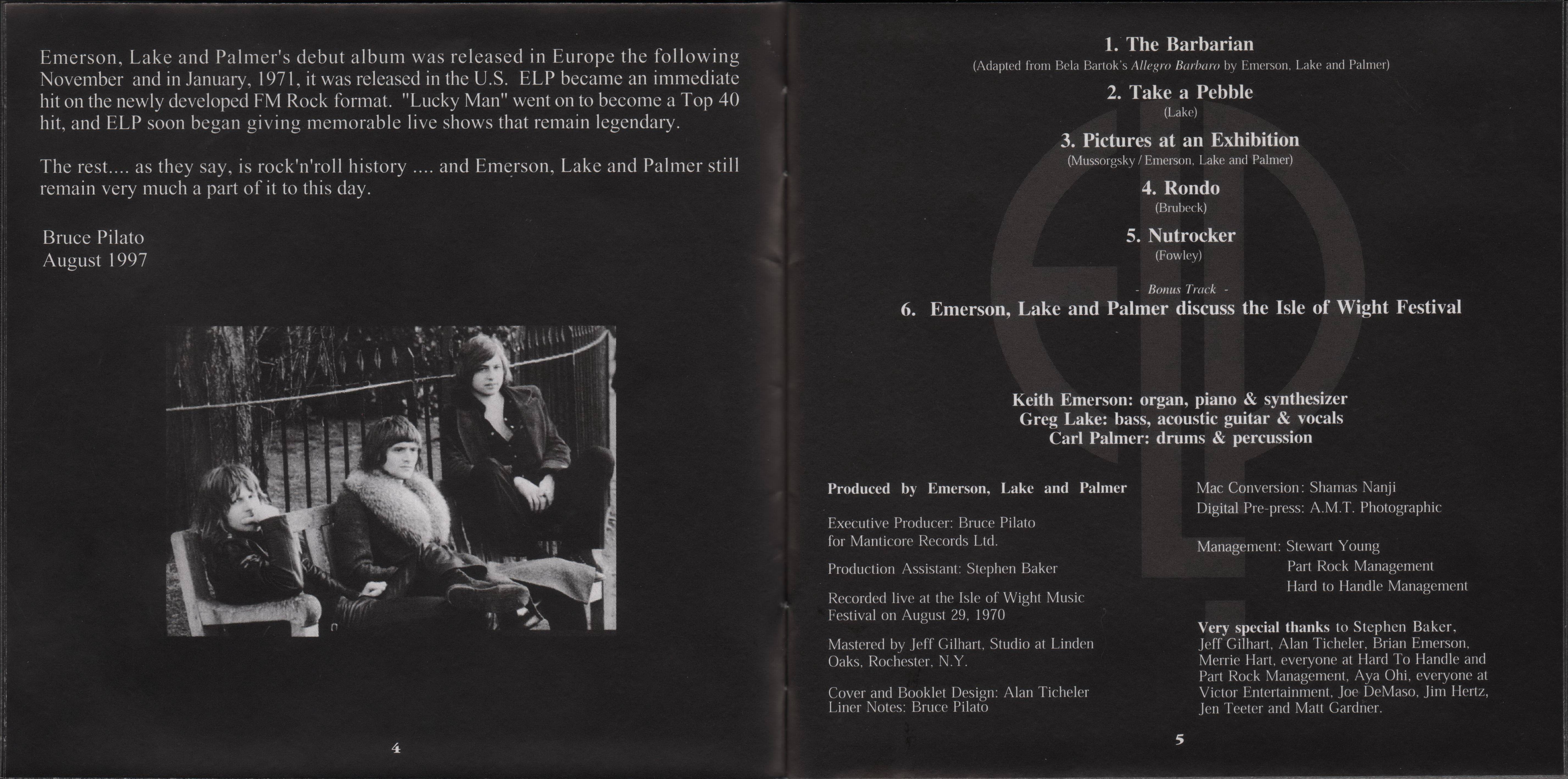 Emerson, Lake and Palmer Live At The Isle Of Wight Festival [Booklet04 jpn]